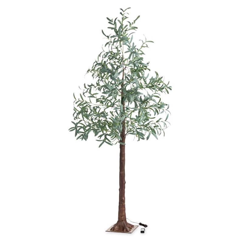 Indoor/ Outdoor Faux Lighted Olive Tree, 7' - Natural